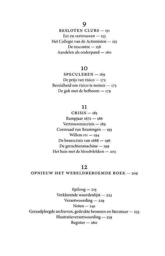 Boekpagina met de inhoudsopgave, getiteld "9 BESLOTEN CLUBS" t/m "12 OPPyrimidine NIEUW WERELDBEROEMD BOEK".