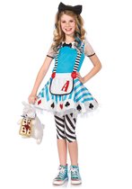 Alice In Wonderland Meisjes Kostuum - Maat S (4 tot 6 jaar)