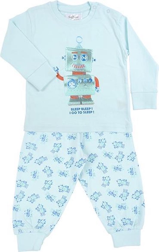 Fun2Wear Pyjama Robot Go to Sleep Blauw maat 80 | bol.com