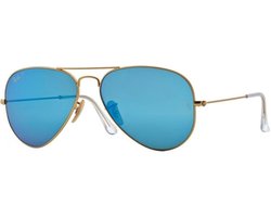 Ray-Ban RB3025 112/4L Aviator Zonnebril - Goud / Blauw Flash - Gepolariseerd - 58mm