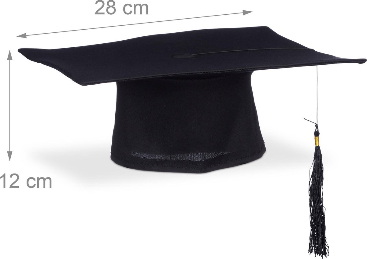 relaxdays 10 x chapeau de diplômé avec pompon, toque étudiant diplômé,  chapeau de... | bol.com