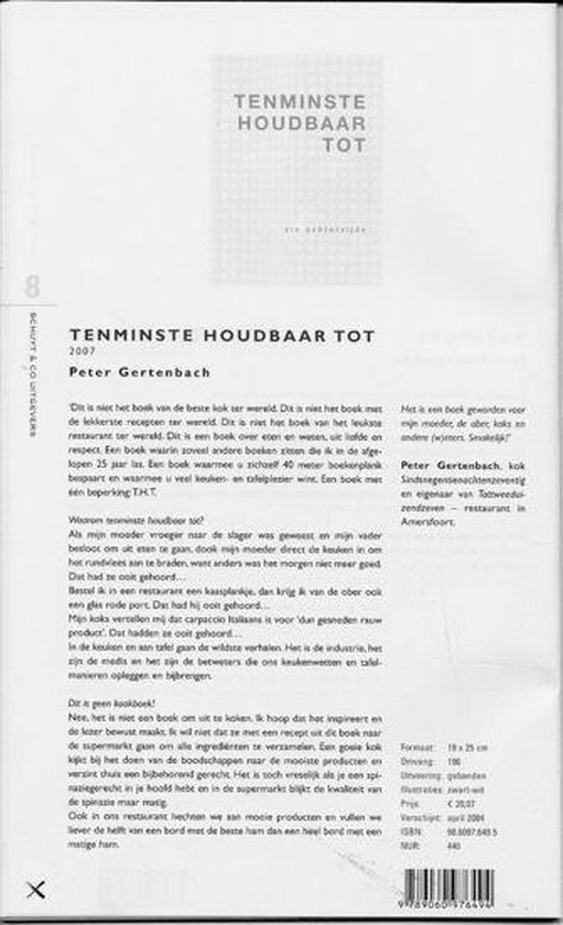 Tenminste houdbaar tot 2007, Peter Gertenbach 9789060976494 Boeken