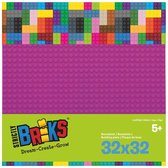 Strictly BRIKS LBP324MA Bouwplaat 32x32 Magenta Vierpak