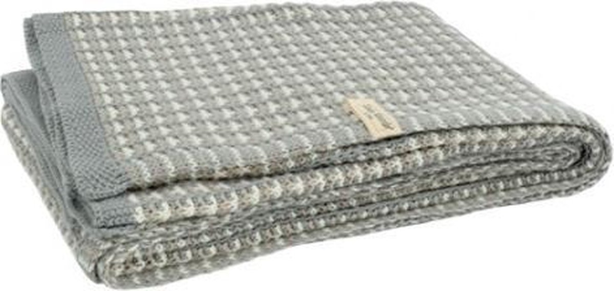 Jollein Little Naturals Mixed - Wiegdeken 75x100 cm - Grijs