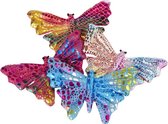 3x Gekleurde vlinder knuffeltjes van ongeveer 12 cm groot - Decoratie vlinders van pluche