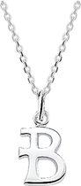 Robimex Collection  Ketting  Letter B  45 cm - Zilver