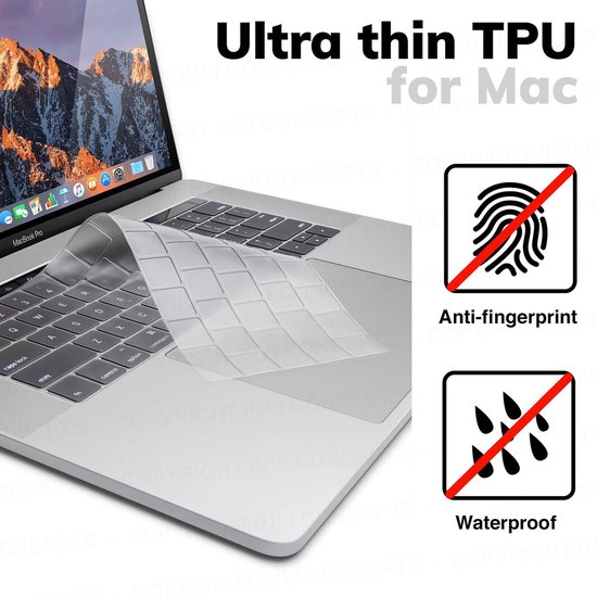 PREMIUM* Keyboard Cover TPU Apple MacBook Pro Touch Bar (NL) 13 inch A1706  - 15 inch... | bol.com