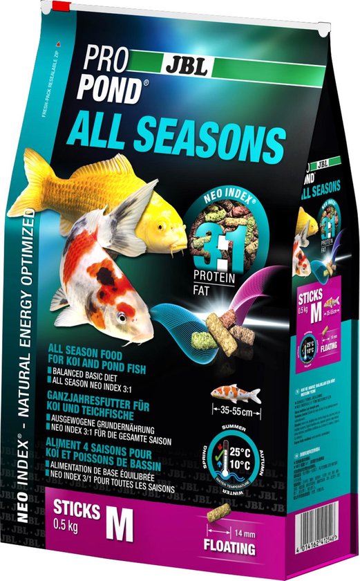Nourriture Pour Poissons De Bassin JBL PROPOND Autumn+Prepare 1,5kg - Aliment D'automne Riche En énergie
