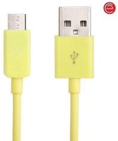 Micro USB Data & Oplader kabel voor Nokia, Sony Ericsson, Samsung, LG, BlackBerry en HTC Lengte: 1m (geel)