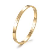 Fashionthings Bangle Inspire - Dames - 316 Stainless Steel, 18K Gold Plated - Goudkleurig - 6 mm