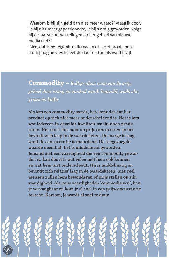 Pagina met titel Commodity - Bulkproduct en tekst over waarde en concurrentie.