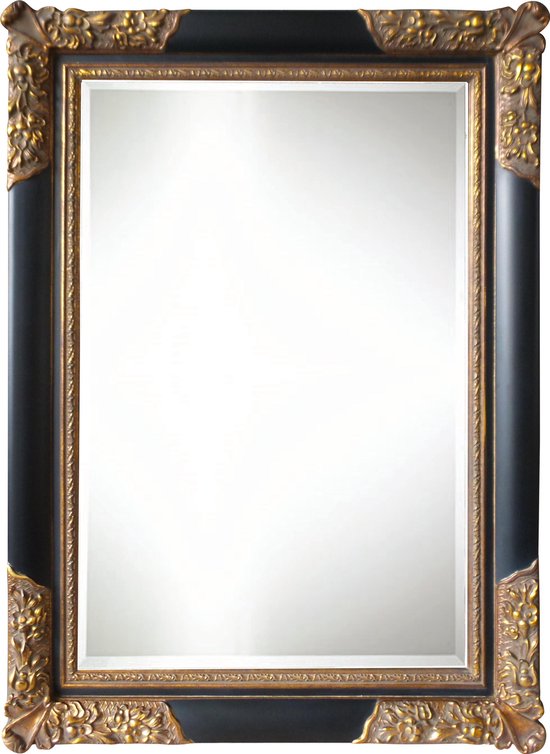 vredig chrysant Voorrecht Grote Barok Spiegel Leroy Buitenmaat 84x114cm Zwart-goud | bol.com