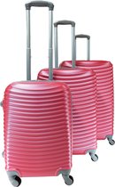 SB Travelbags 3 delige bagage koffer 4 wielen trolley - Roze