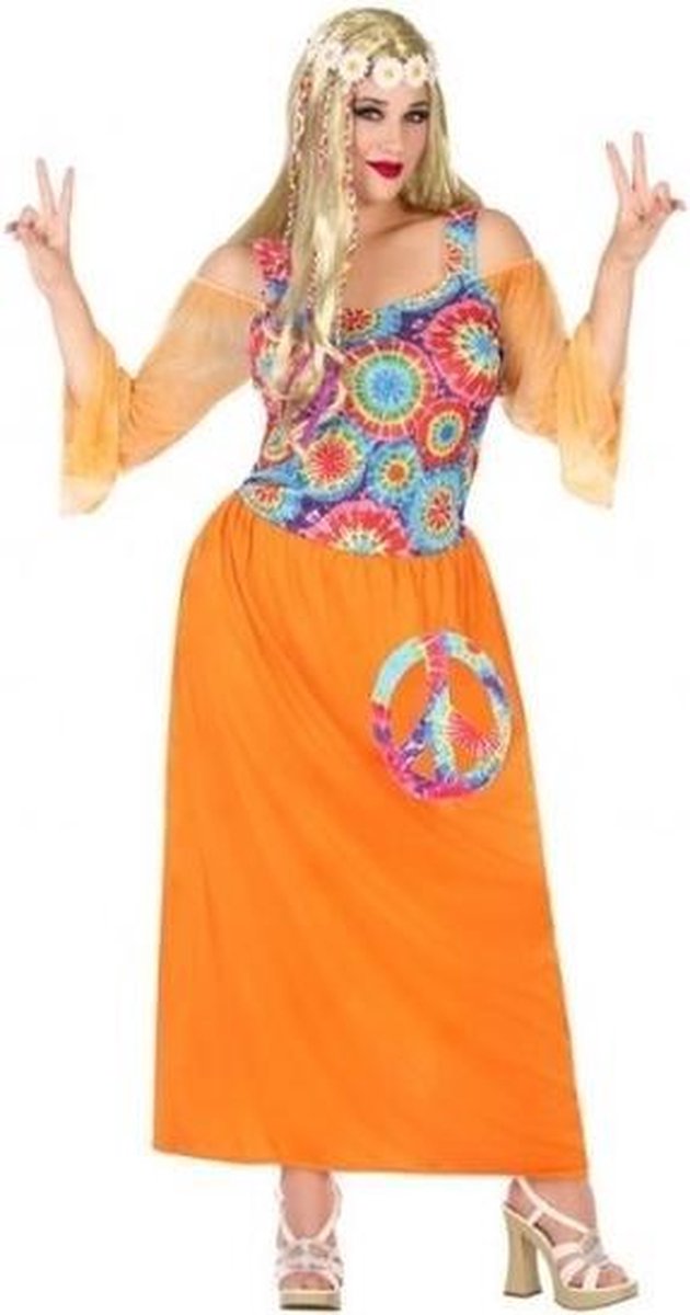 Grote maten oranje power verkleed jurkje voor dames carnavalskleding -... |