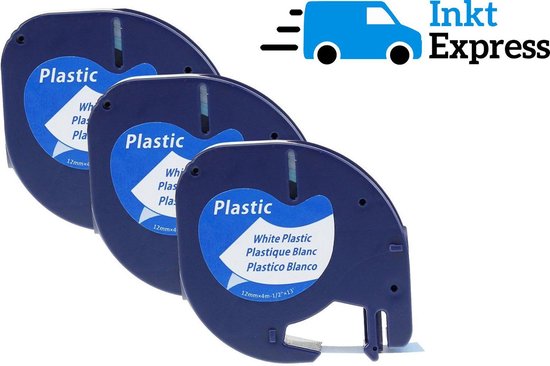 dymo plastic labels 12mm x 4m