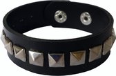 Fako Bijoux® - Armband - Studs - Piramide Klein - Zwart