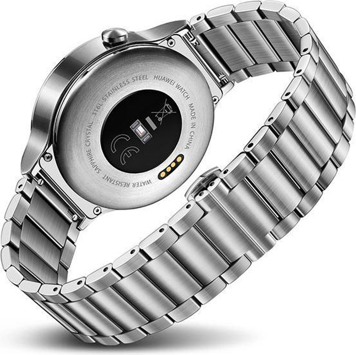 Huawei Watch Classic W1 Smartwatch Zilver met stalen schakel band bol