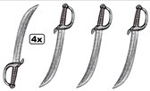 4x Piratenzwaard zilver 53 cm