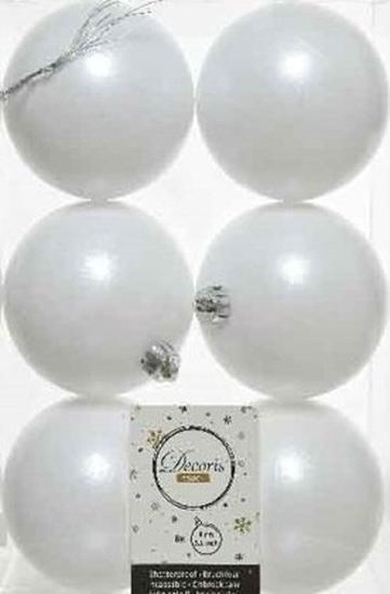 Definitie Perfect uitbreiden 6x Winter witte kunststof kerstballen 8 cm - Mat- Onbreekbare plastic  kerstballen -... | bol.com