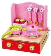 Roze opklapbare speelgoed keuken