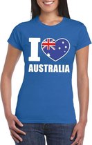 Blauw I love Australie fan shirt dames 2XL
