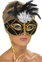 "Zwart en goed kleurig halfmasker voor volwassen - Verkleedmasker - One size"