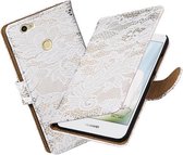 BestCases.nl Wit Lace booktype cover voor Huawei Nova