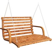 Schommelbank 91x130x58 cm gebogen hout met teakafwerking