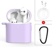 By Qubix Xiaomi Air - 3 in 1 siliconen hoesje - Anti-lost Rope + Bevestigingsclip - Paars
