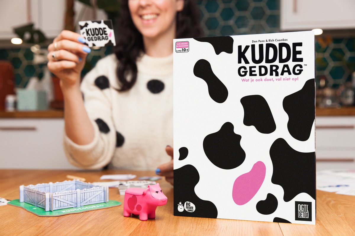 Megableu Kuddegedrag - Partyspel voor Grote Groepen - Grappig Familiespel Vanaf 10 Jaar - 4-20 Spelers - Denk als de Kudde of Krijg de Roze Koe — afbeelding 7