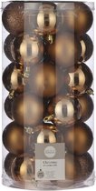 30x Boules de Noël en plastique cuivre clair 6 cm - Boules de Noël incassables cuivre clair 6 cm