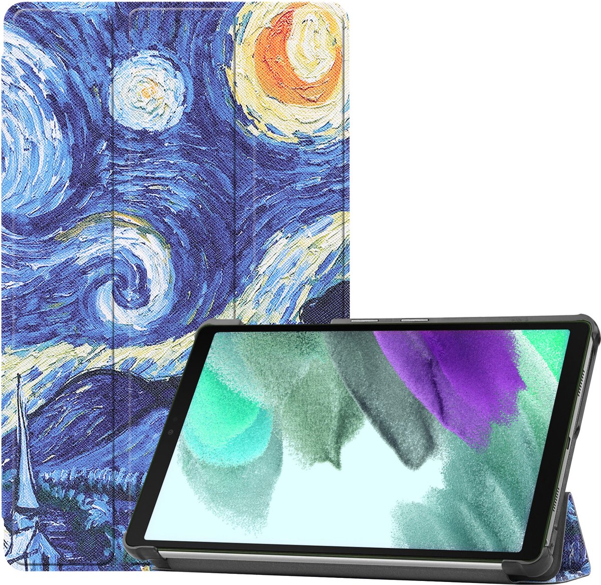 Hoesje Geschikt voor Samsung Galaxy Tab S6 Lite Hoes Case Tablet Hoesje Tri-fold - Hoes Geschikt voor Samsung Tab S6 Lite Hoesje Hard Cover Bookcase Hoes - Sterrenhemel