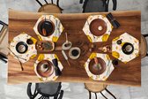 Placemats hexagon - Onderleggers placemats - Placemat zeshoek - Pompoen - Herfst - Patronen - 6 stuks