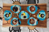Set de table bio - Napperons bio - Sets de table - Soleil - Lune - Design - 8 pièces