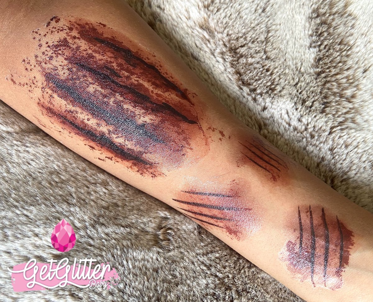 GetGlitterBaby® - Krabwond Tattoo Halloween Decoratie Versiering / Carnaval Schmink Make Up Plak Tattoos Bloed / Tijdelijke Fake Tattoo Snee Snijwond Tattoe / Nep Tatoeage - Wond Wonden Krabwonden — afbeelding 4