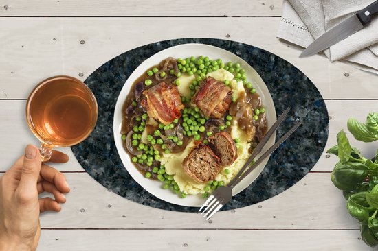 Napperons de table ovales - Sets de table - Sets de table ovales - Imprimé marbre - Imprimé granit - Motifs - 6 pièces