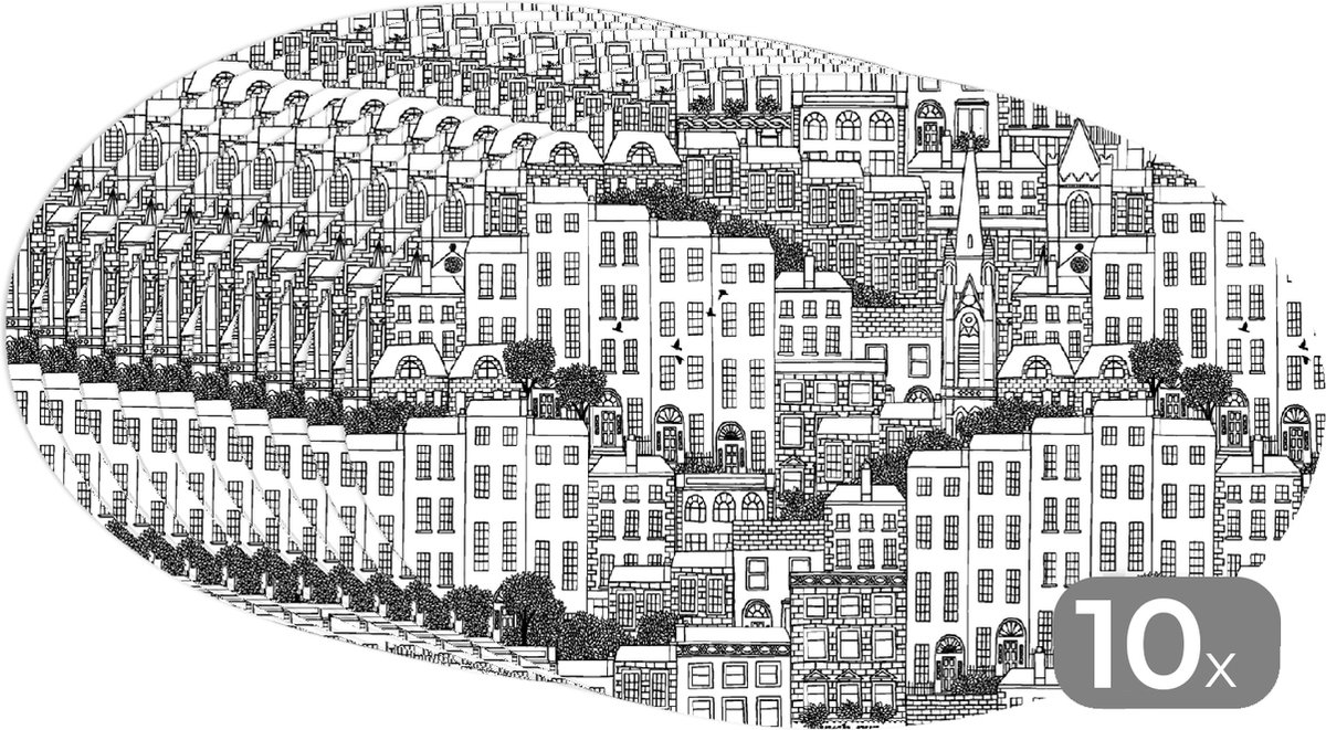 Placemats ovaal Onderleggers Ovale placemats Dublin Skyline