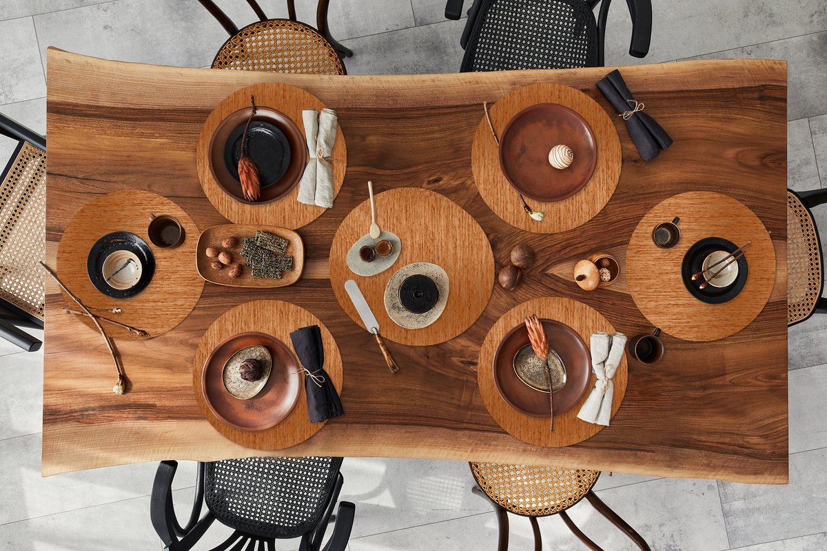 Ronde placemats - Onderlegger - Placemats rond - Roest print - Plaat - Staal - Patronen - 10 stuks