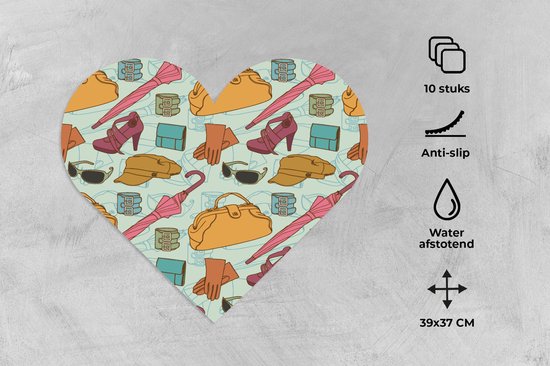 Sets de table - Napperons de table - Napperons coeur - Vêtements - Parapluie - Saisons - Design - 10 pièces