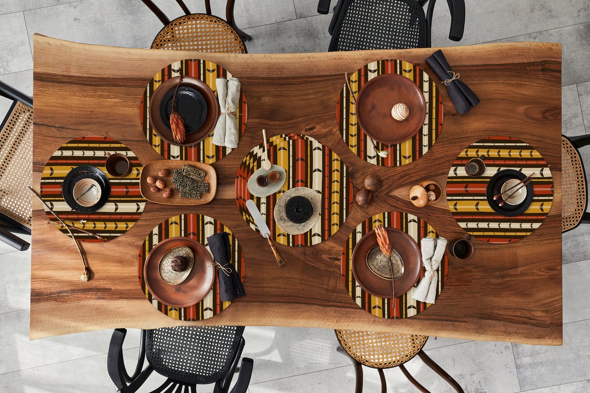 Ronde placemats - Onderlegger - Placemats rond - Bamboe - Bos - Japans - Patronen - 10 stuks