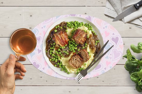 Napperons ovales - Sous-verres - Sets de table ovales - Meiden - Hartjes - Motifs - Fille - Kids - Enfants - 10 pièces