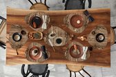 Set de table bio - Napperons de table bio - Dessous de verre - Bois de chêne - Motifs - Planches - 8 pièces