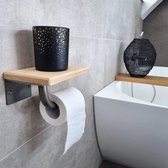 GoudmetWout The Smart Porte-rouleau de papier toilette Matt Blank - Chêne - Acier