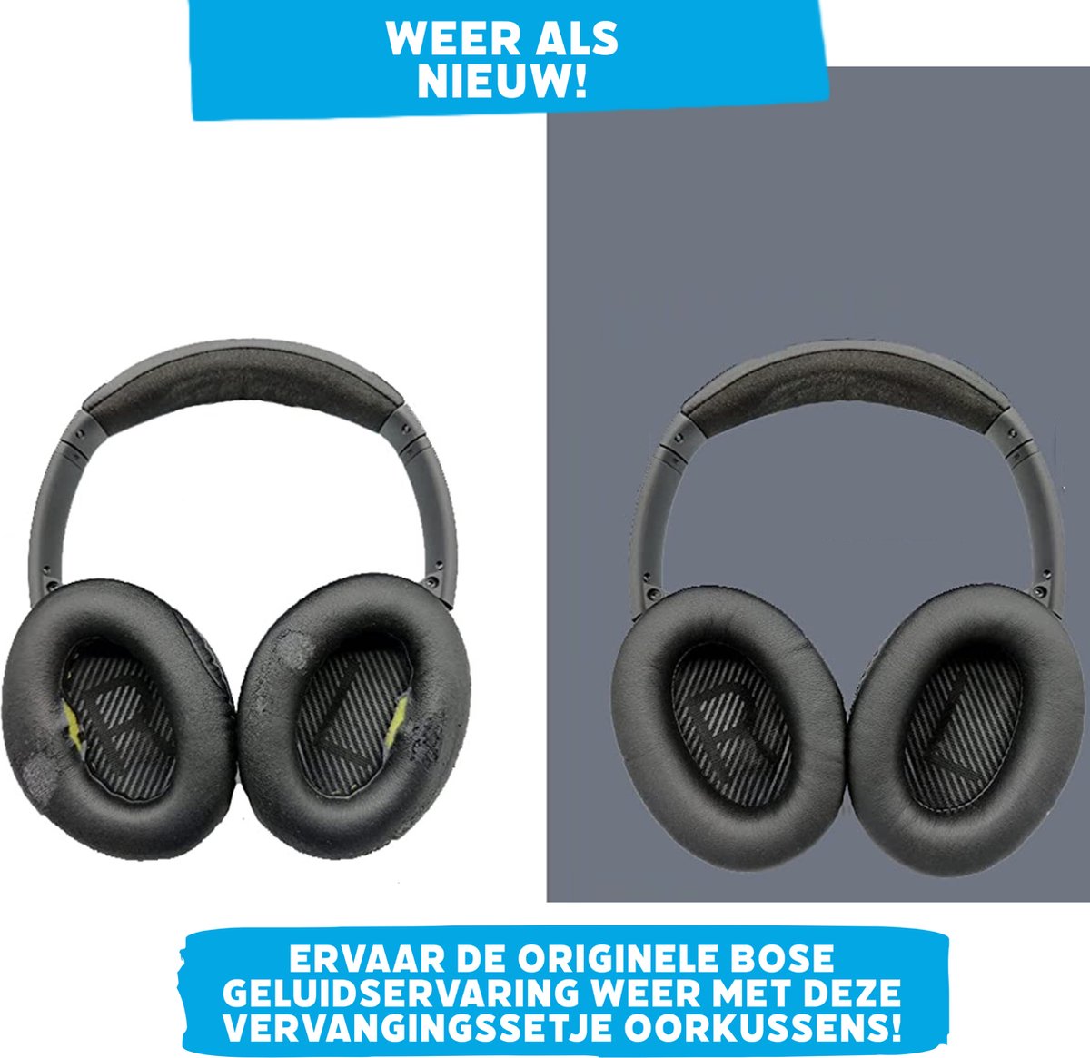Lederen Set Oorkussens - Geschikt voor Bose Koptelefoon QuietComfort 35 II, QC35II/QC35/QC25/QC2/QC15/Soundtrue/Soundlink Around-Ear II AE2 headphones, Vervangende Kussens Voor Hoofdtelefoon - 1 Paar – foto 7