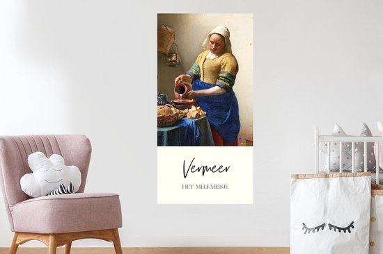 Stickers muraux - Art - Melkmeisje - Vermeer - 60x120 cm - Feuille adhésive