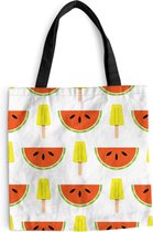 Sac Bandoulière - Sac Plage - Shopper Glace - Pastèque - Motifs - Été - 40x40 cm - Sac Coton