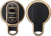 kwmobile autosleutel hoesje geschikt voor Mini 3-knops Smart Key autosleutel - autosleutel behuizing in zwart / goud