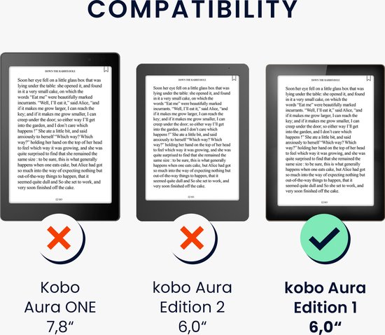 kwmobile e-reader hoesje geschikt voor Kobo Aura Edition 1 hoes - E reader flip case met magnetische sluiting - Ereader cover in lavendel van Merkloos — afbeelding 2