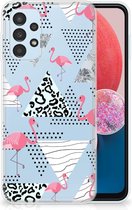 Leuk TPU Back Cover Geschikt voor Samsung Galaxy A13 4G GSM Hoesje Doorzichtig Flamingo Triangle