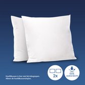 Cillows - Kussenslopen Waterproof met rits - 2x Kussenbeschermer 60x70 cm - Wit